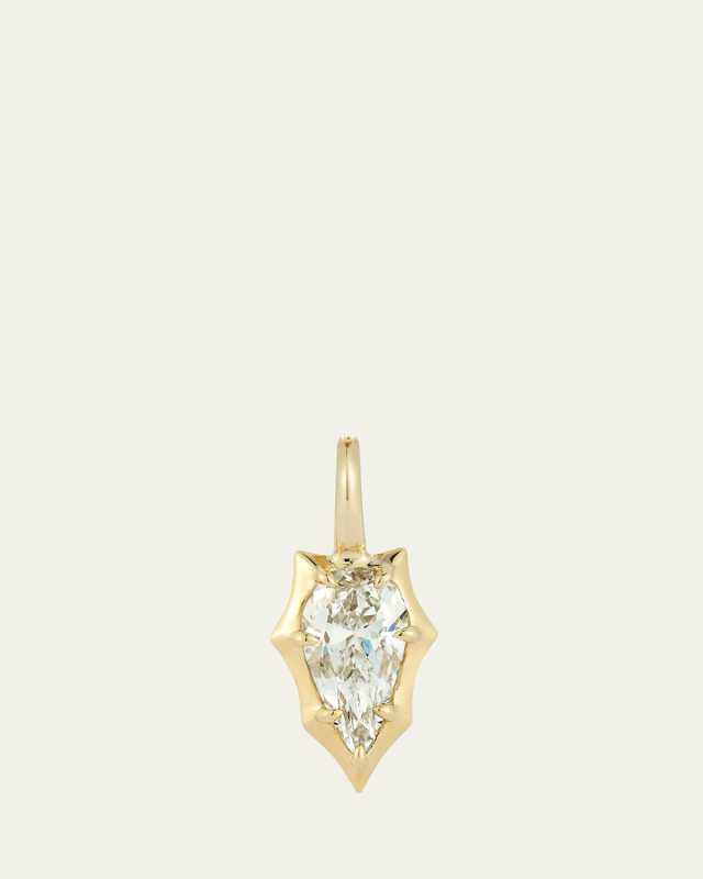 18K Yellow Gold Envoy Charm with Pear Shape Diamond